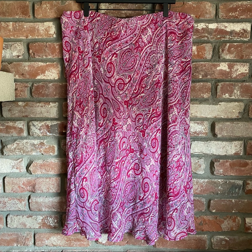 Jaclyn Smith Paisley Flounce Midi Skirt Y2K